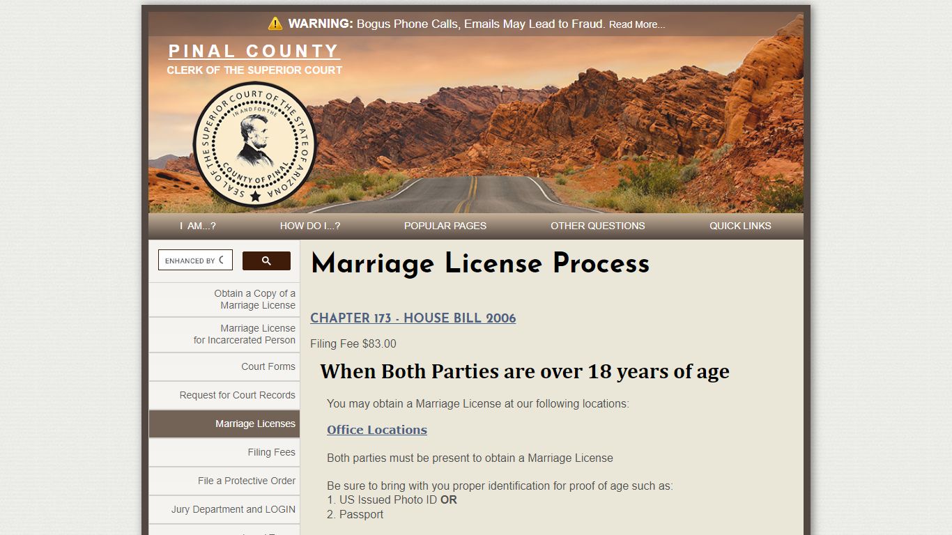 Marriage License - Pinal County Clerk of the Superior ...