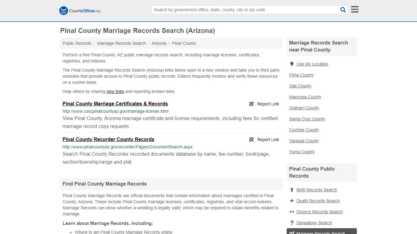 Marriage Records Search - Pinal County, AZ (Marriage ...